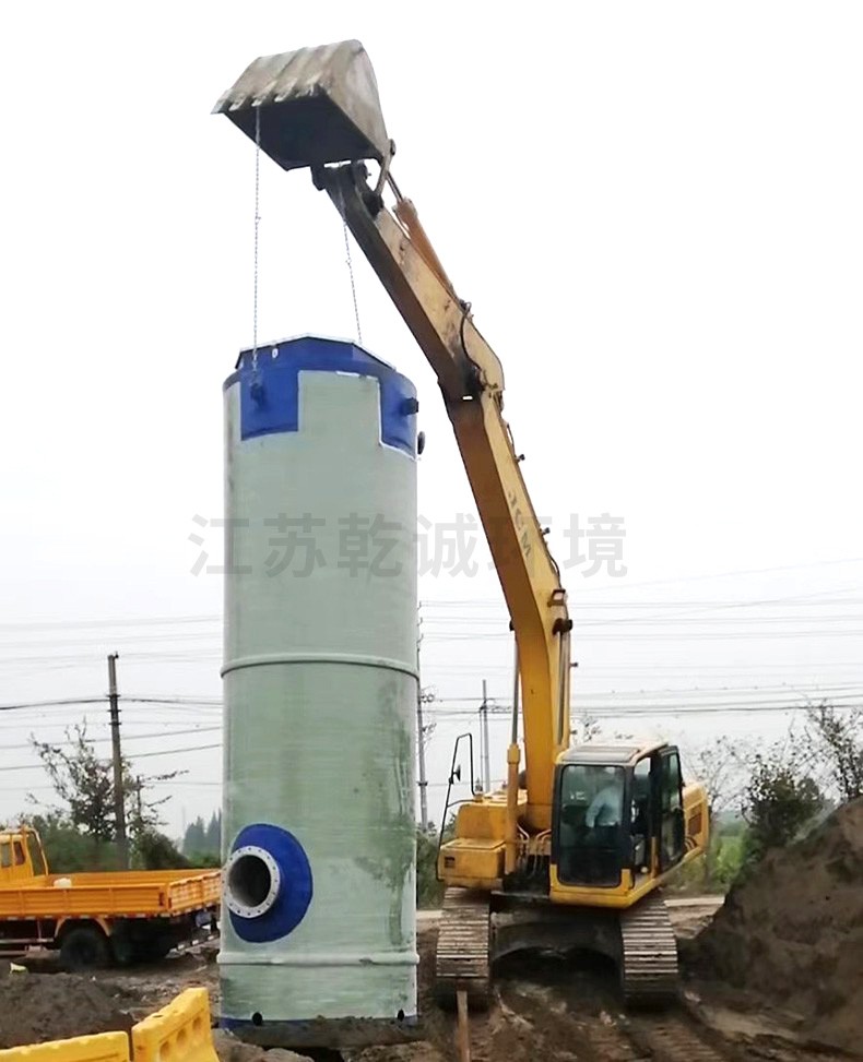 江蘇乾誠迪士尼一體化污水提升泵站項目安裝現場